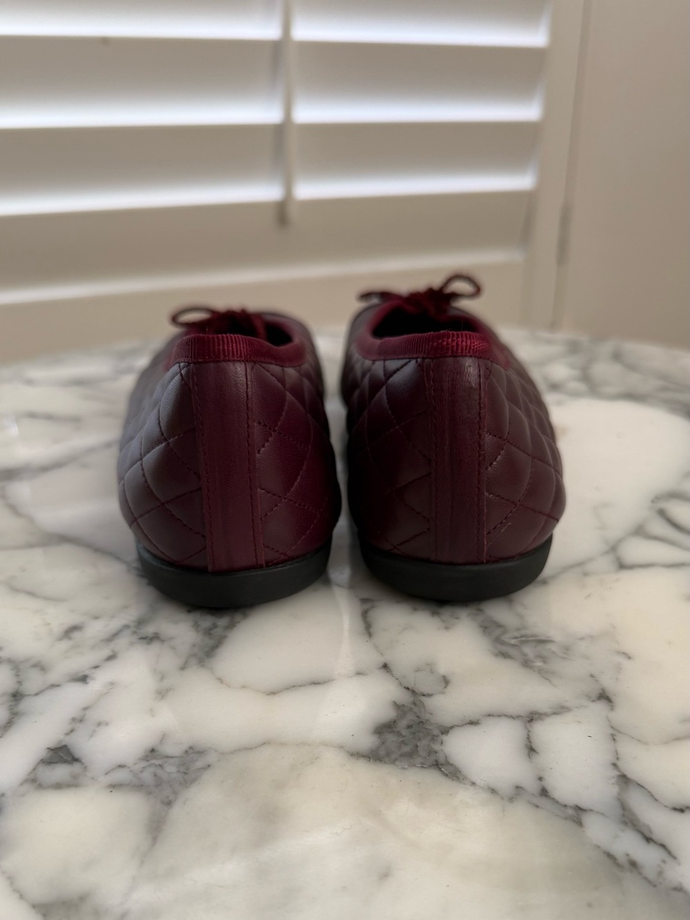 Blowfish Quilted Burgundy Ballet Flats with Glossy Cap - Picture 3 of 7